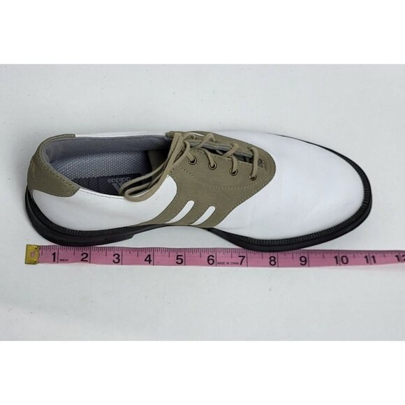 Adidas Mens ZTraxion Golf Shoes Cleats White & Olive Leather Size 7 - Picture 10 of 11
